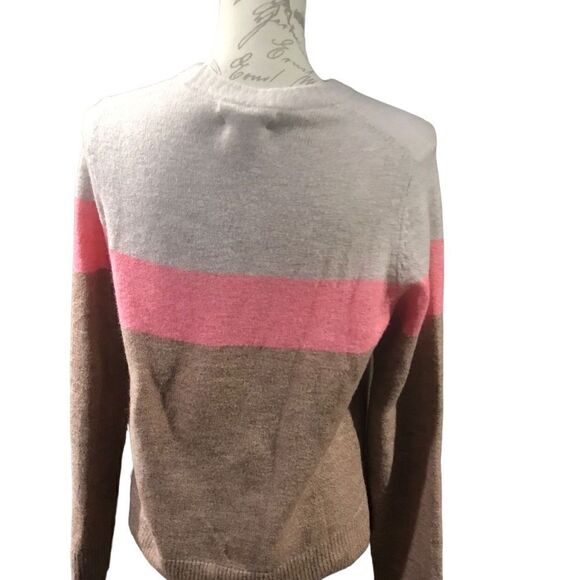 Old Navy Pink and Brown Color Block Sweater Medium - Picture 4 of 12